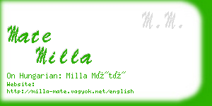 mate milla business card